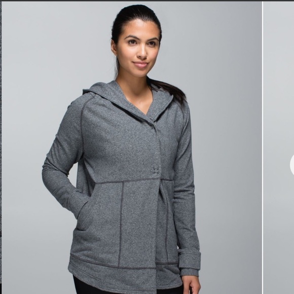 Lululemon long sleeve hooded jacket cardigan sweater 4 grey find your centre - Picture 1 of 8